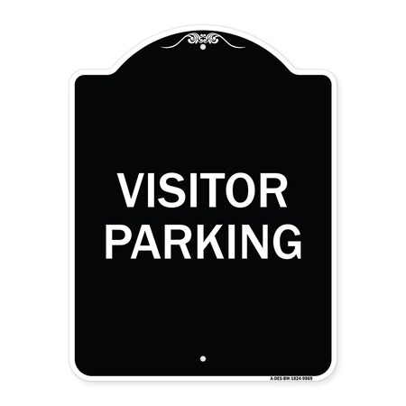 Signmission Designer Series Sign-Visitor Parking, Black & White Heavy-Gauge Aluminum, 24" x 18", BW-1824-9869 A-DES-BW-1824-9869